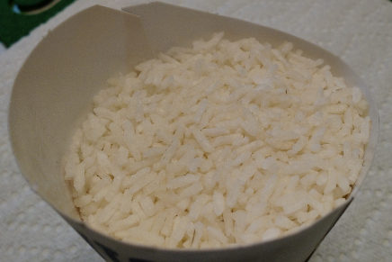Photo of medium box filled with rice