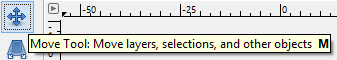 Screenshot showing GIMP's move tool